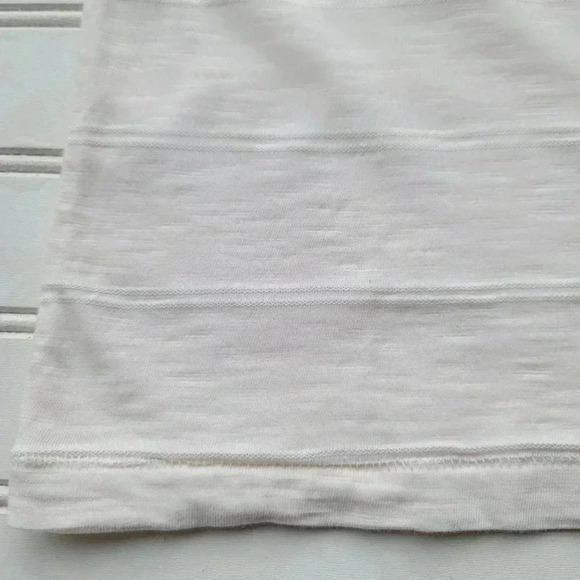 Gap Kids Cotton Poly Blend Pocket T-Shirt Off-White Ivory Striped Sz M 8 - Picture 3 of 8